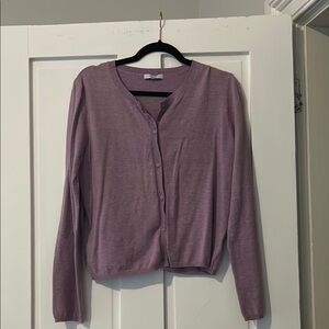 Purple Button-Up Cardigan